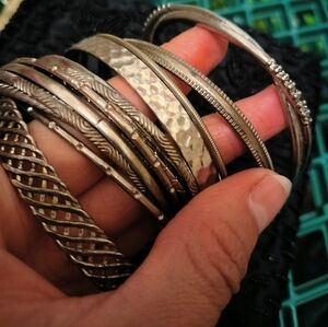 Silver bangle set! Proceeds go towards child's emergency dental work!
